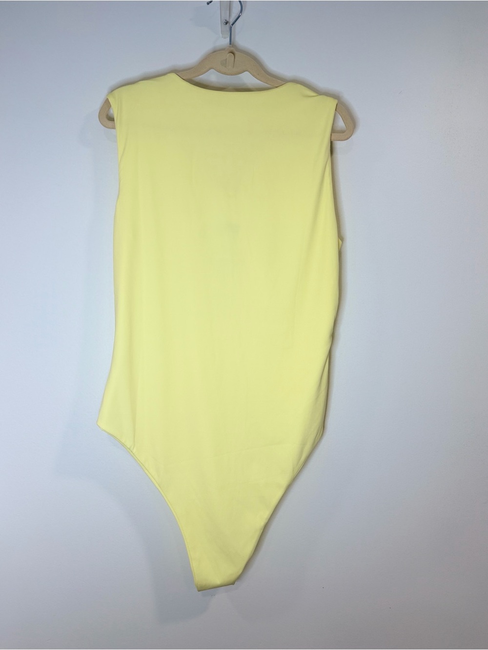 Maje Pale Yellow Sleeveless Ring-Front Bodysuit - Picture 3 of 4